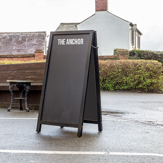 Tall Chalkboard A-Frame in Black - Outside The Anchor Tall Chalkboard A-Frame in Black - Outside The Anchor, Commercial Use, Chalkboard A-Frame, Wooden Chalkboard