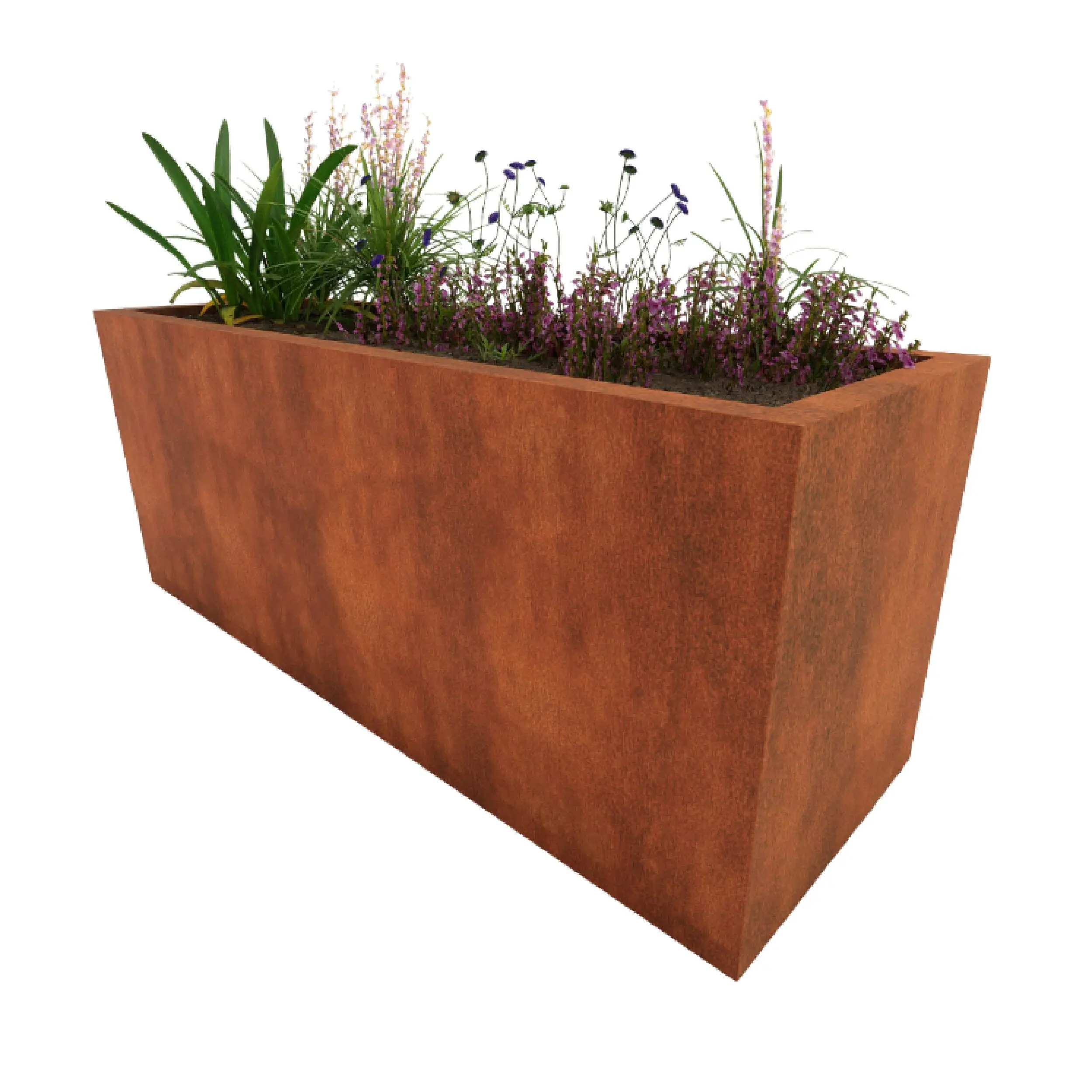 Corten Steel Industrial Cafe Planter Corten Steel Industrial Cafe Planters - Available with Laser Cut Logo Panels, Corten Steel Industrial Cafe Planter Trough with Plants, Restaurant Planters, Metal Cafe Planters, Commercial Planters, Bespoke Cafe Planters, Custom-Made Cafe Planters, planters for cafes, outdoor planters, alfresco planters