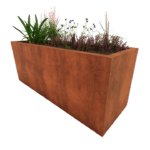 Corten Steel Planter Trough with Plants