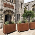 Corten Cafe Barrier Planter Outside Knead Pizza