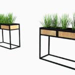 Pentola Industrial Cafe Planter, Metal and wood cafe planter, industrial planter, bespoke planters, bespoke cafe planters, custom-made cafe planters