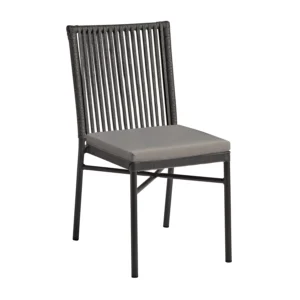 Cliff Stackable Chair in Dark Grey, Commercial Furniture, Restaurant Furniture, Hospitality Furniture, Outdoor Furniture, Indoor Furniture, Fabric Chair