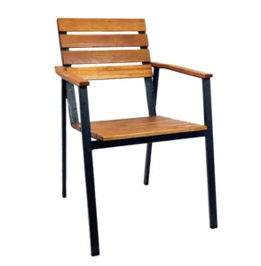 Wooden & Metal Wendover Stackable Armchair, Indoor & Outdoor Furniture, Armchairs, Restaurant Furniture, Commercial Furniture, Hospitality Furniture, Outdoor Stackable Armchairs, Stacking Furniture, Pub Furniture, Metal Furniture, Wooden Furniture
