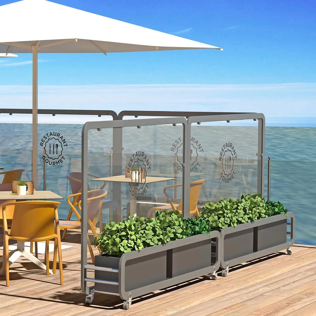 Siena Maxi Industrial Café Planter in Taupe with Methacrylate Screens outside Restaurant/Bar with Logo Siena Maxi Industrial Café Planter in Taupe with Methacrylate Screens outside Restaurant/Bar with Logo, Cafe Planters, Restaurant Planters, Industrial Cafe Planters, Cafe Screens, Outdoor Cafe Planters, Bespoke Planters, Planters with Screens, Commercial Planters, Commercial Cafe Planters, Hospitality Cafe Planters