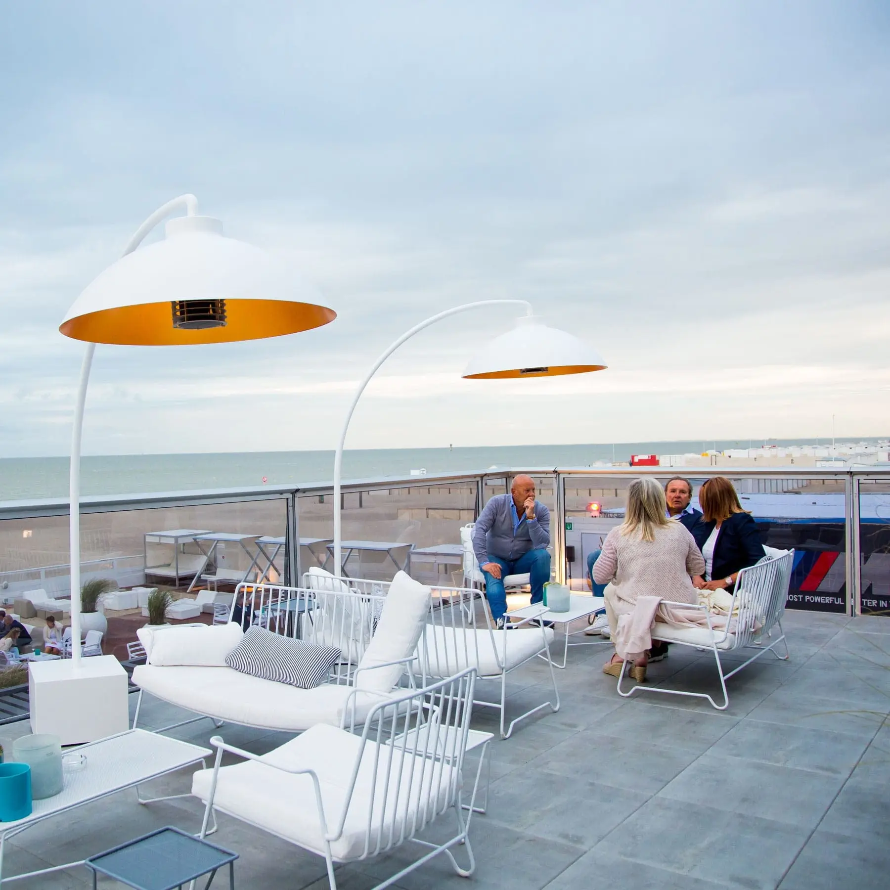 Dome Patio Heaters in White White Dome Patio Heater Overlooking the Sea, Free Standing Patio Heaters, Dome Patio Heater, Patio Heaters, Infrared Heaters, Restaurant Heaters, Commercial Use Patio Heaters, Dome Heater, Dome Patio Heater, Outdoor Patio Heaters, Outdoor Heaters, Modern Patio Heater
