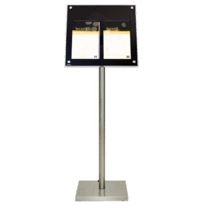 Acrylic Seren Freestanding Menu Display Stand, Menu Stands, Menu Display Stands, LED Menu Stands, Freestanding Menu Stands, Outdoor Menu Stands, Restaurant Menus, Cafe Menu Stands