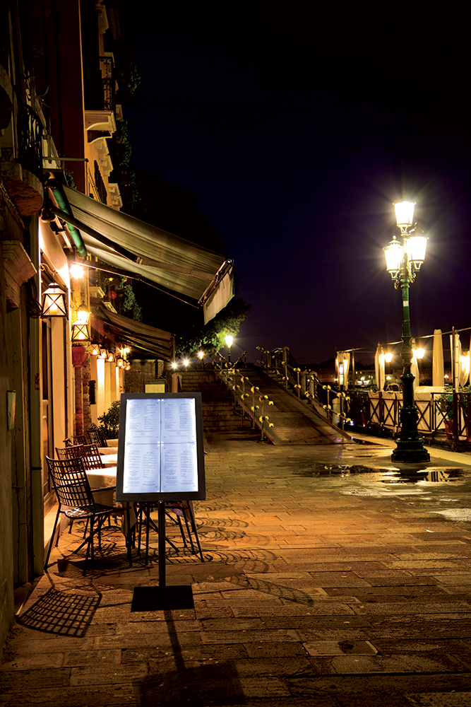Seren XL Black LED Menu Display Stand outside a Restaurant Seren XL Black LED Menu Display Stand outside a Restaurant, Menu Stands, Menu Display Stands, LED Menu Stands, Freestanding Menu Stands, Outdoor Menu Stands, Cafe Menu Stands, Restaurant Menu Stands