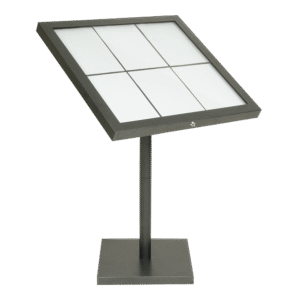 Seren Hammer Steel LED Exterior & Interior Menu Display Stand, Menu Stands, Menu Display Stands, LED Menu Stands, Freestanding Menu Stands, Outdoor Menu Stands, Restaurant Menus