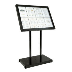 Seren XXL Black LED Menu Display Stand, Menu Stands, Menu Display Stands, LED Menu Stands, Freestanding Menu Stands, Outdoor Menu Stands, Restaurant Menus