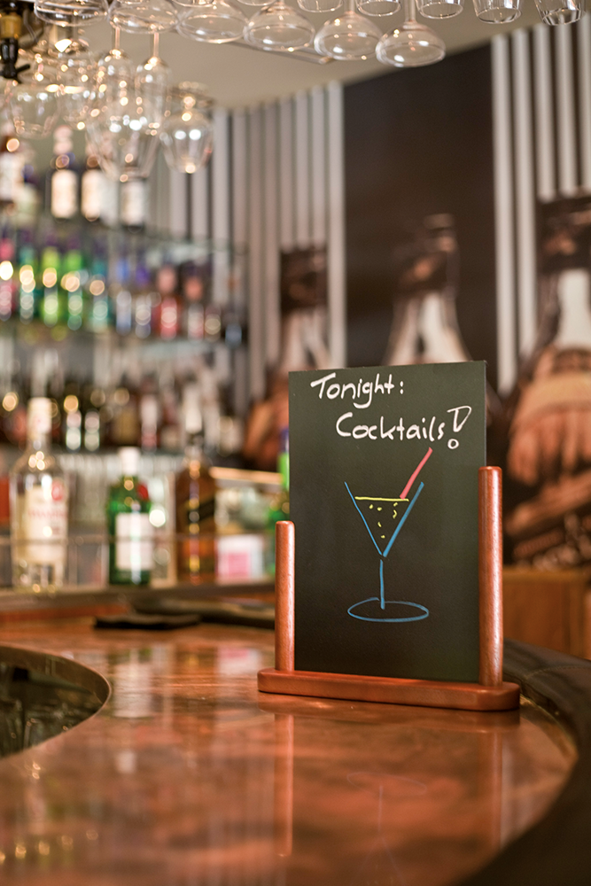 Flat Top Table Board in Mahogany on a Bar Flat Top Table Board in Mahogany on a Bar, Table Chalkboard, Freestanding Table Board, Wooden Table Board, Double Sided Table Chalkboard, Table Top Accessory, Advertising Boards, Restaurant Signage, Cafe Signage, Menu Boards, Menu Signage