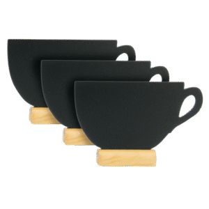 Mini Shadow Wooden Table Board Cups Shape - Product Image, Table Chalkboard, Freestanding Table Board, Wooden Table Board, Double Sided Table Chalkboard, Table Top Accessory, Advertising Boards, Restaurant Signage, Cafe Signage, Menu Boards, Menu Signage