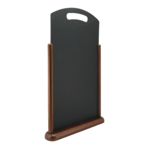 Curve Top Table Board in Dark Brown - Product Image, Table Chalkboard, Freestanding Table Board, Wooden Table Board, Double Sided Table Chalkboard, Table Top Accessory, Advertising Boards, Restaurant Signage, Cafe Signage, Menu Boards, Menu Signage