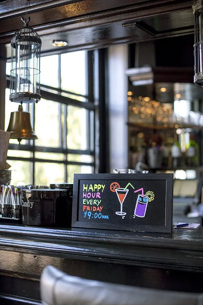Wooden Wall Board in Black on a Bar Top Wooden Wall Board in Black, Wall Board, Shop Wall Boards, Cafe Wall Boards, Wall Boards, Wall Menu Displays, Menu Signage, Boards with Chalkboard, Wall Display, Chalkboard Boards, Information Displays, Wooden Wall Chalkboard