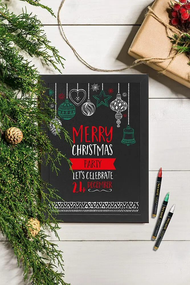 Wooden Wall Board in Black - Christmas Wooden Wall Board in Black, Wall Board, Shop Wall Boards, Cafe Wall Boards, Wall Boards, Wall Menu Displays, Menu Signage, Boards with Chalkboard, Wall Display, Chalkboard Boards, Information Displays, Wooden Wall Chalkboard