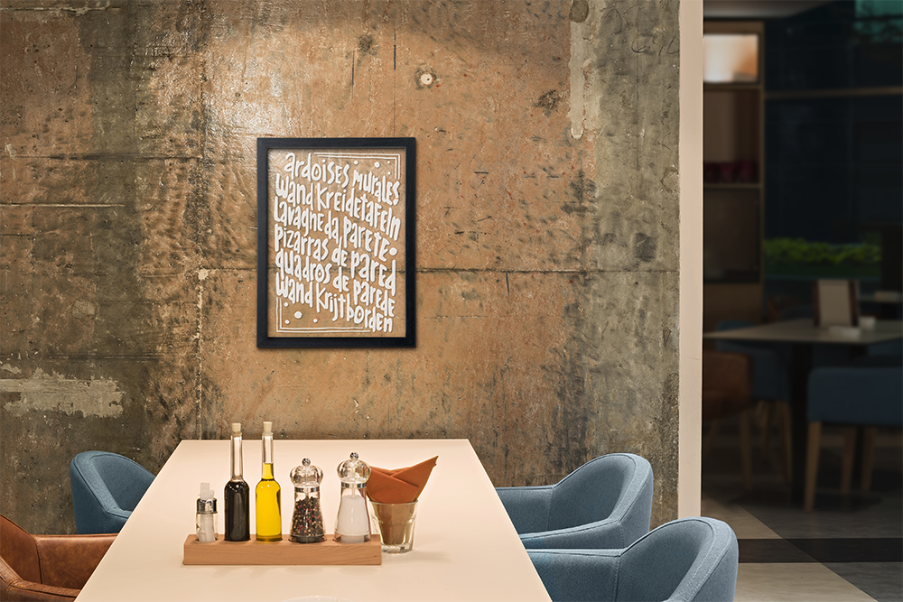 Wooden Transparent Wall Board in Black Finish on Restaurant Wall Wooden Transparent Wall Board in Black Finish, Wall Board, Shop Wall Boards, Cafe Wall Boards, Wall Boards, Wall Menu Displays, Menu Signage, Boards with Chalkboard, Wall Display, Chalkboard Boards, Information Displays, Wooden Wall Chalkboard