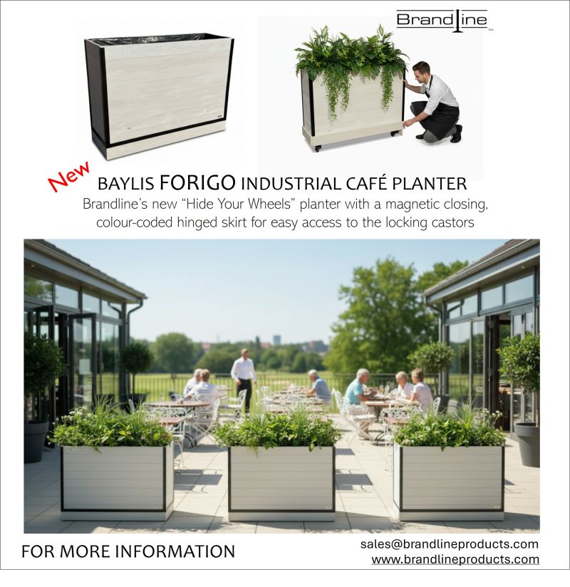 Baylis Forigo Cafe Planter with 'hidden wheels' which are perfect for any commercial or hospitality setting.