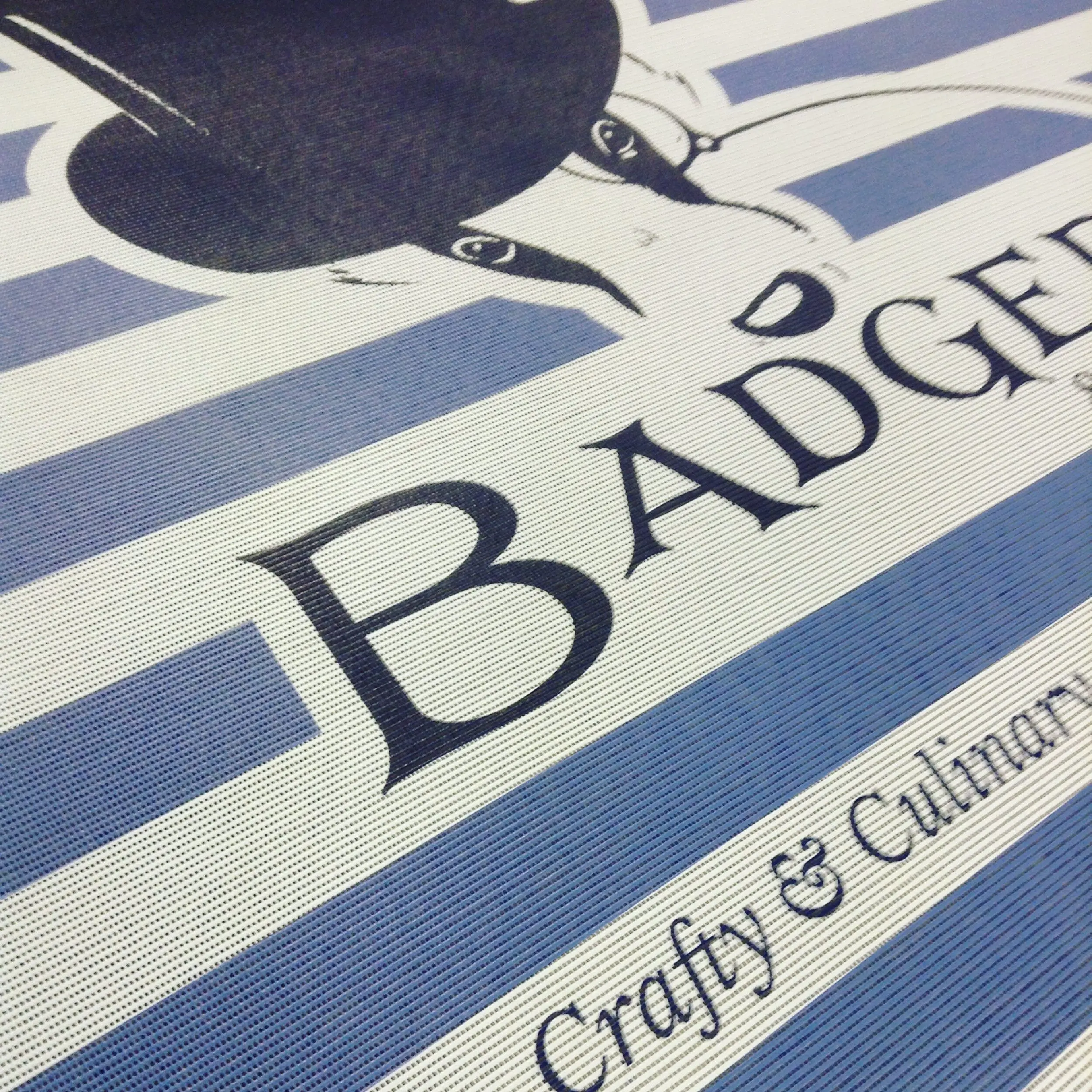 Badger - Mesh Cafe Banner Badgers PVC Mesh Printed Cafe Banner, Bespoke Cafe Banners, Alfresco Cafe Panels, PVC Mesh Panels, Restaurant Panels, Commercial Cafe Panels, Custom Made PVC Mesh Panels, Digitally Printed Banners