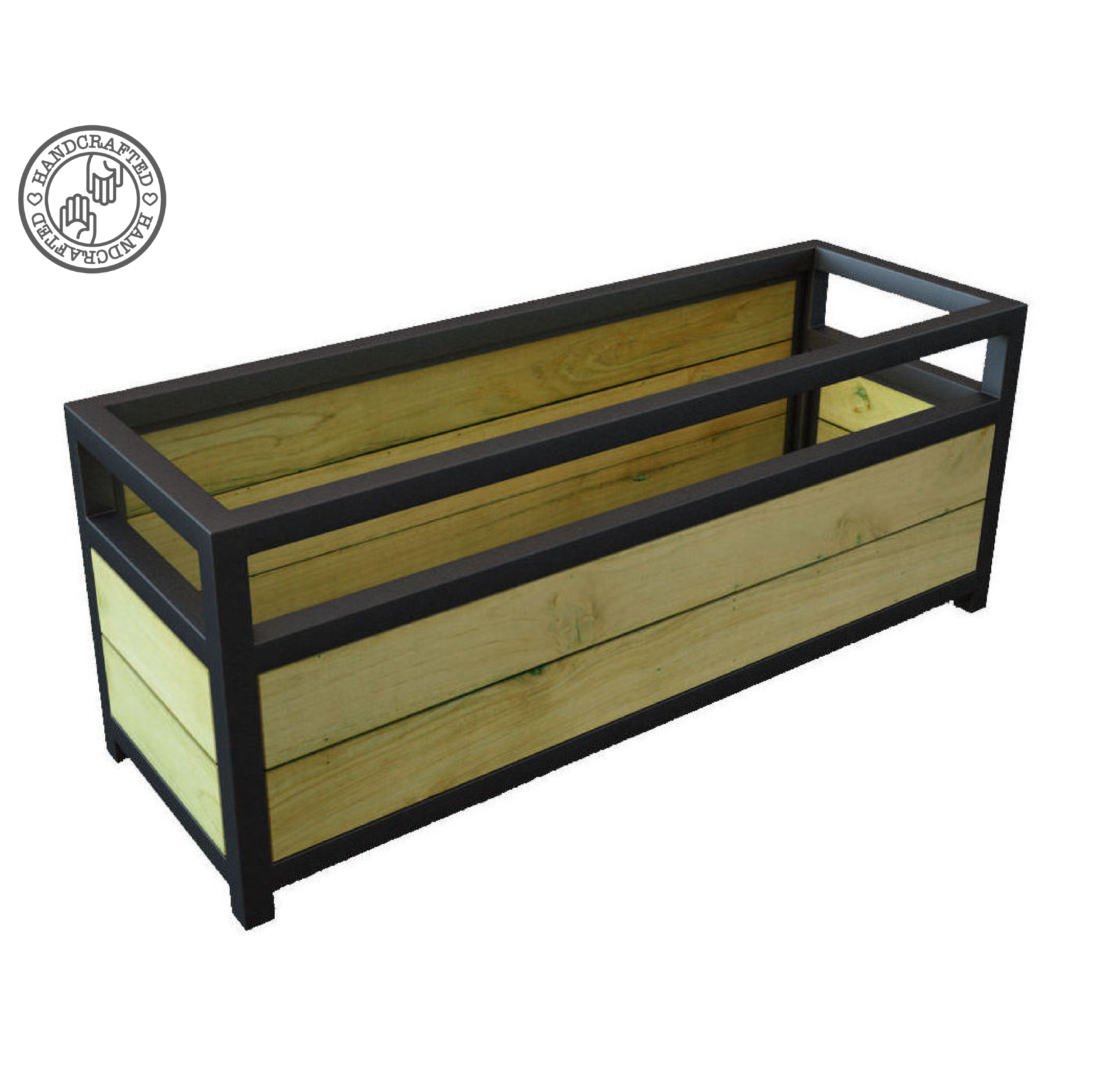 Maddix Industrial Cafe Planter Wooden and Metal Maddix Industrial Cafe Planter, Commercial Planters, Commercial Cafe Planter, Handmade Cafe Planter, Wooden Planters, Bespoke Cafe Planters, Custom Made Planters, Wood Planter, Outdoor Planters