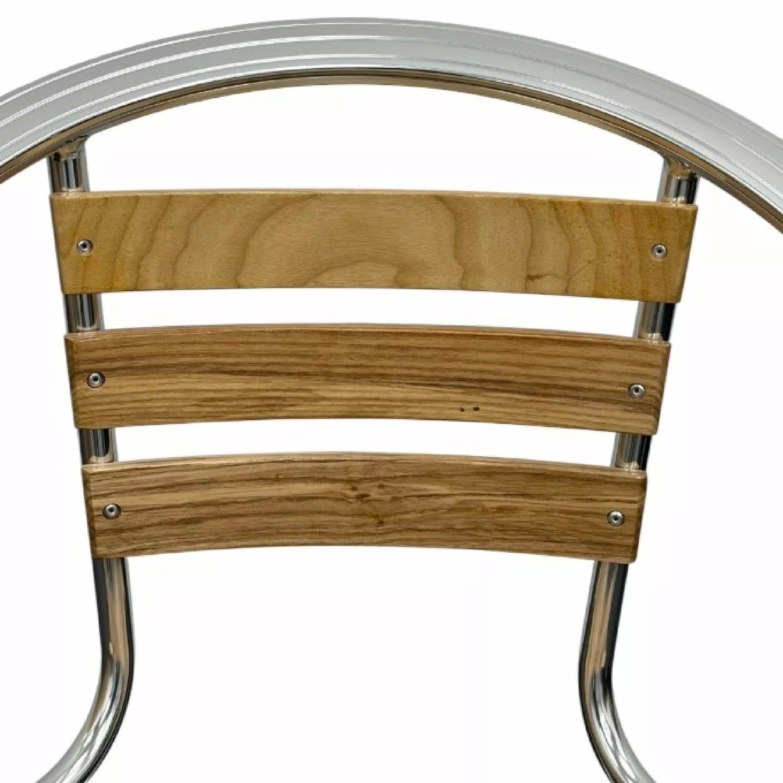 Ash & Aluminium Stacking Armchair - Close Up of Back