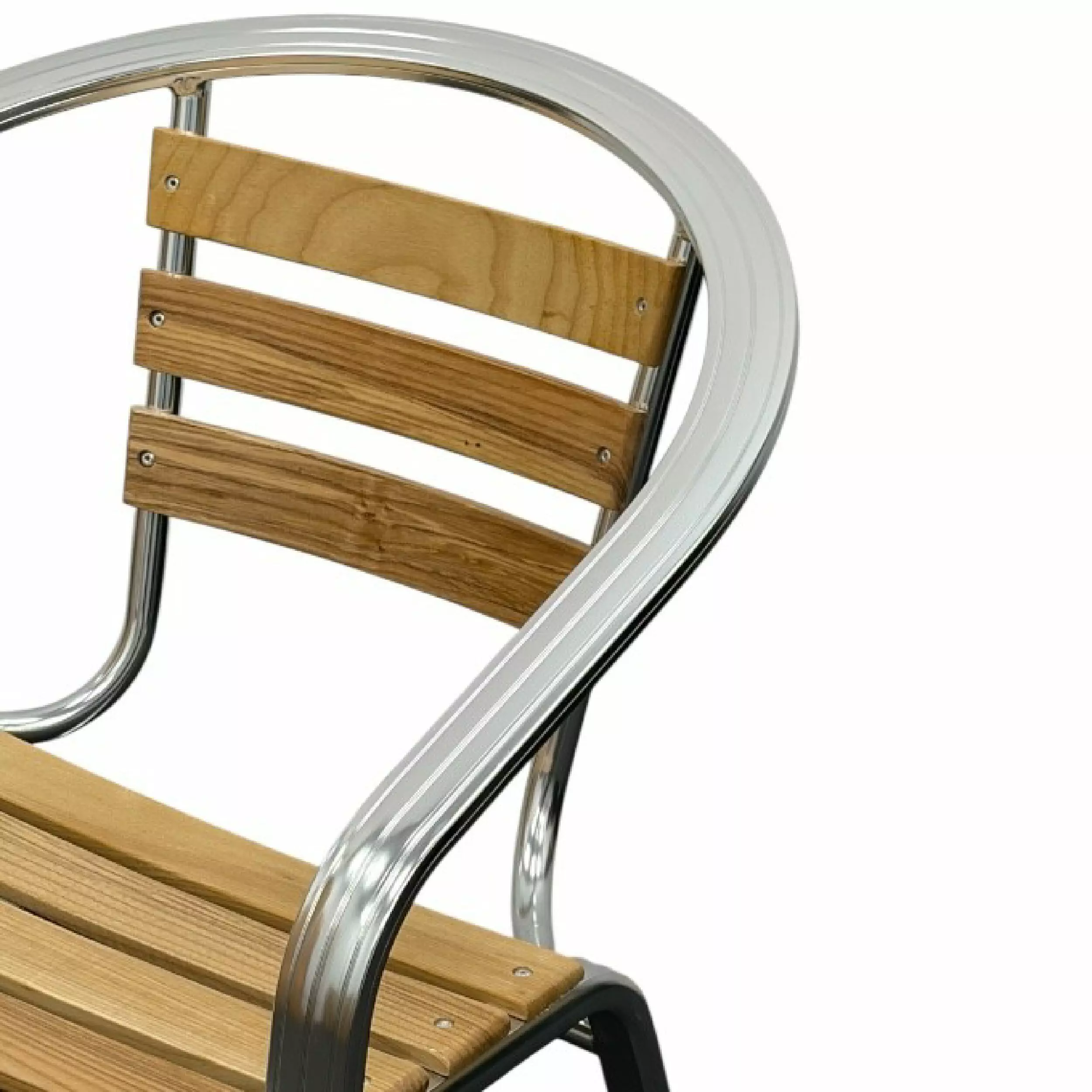 Ash & Aluminium Stacking Armchair - Close Up