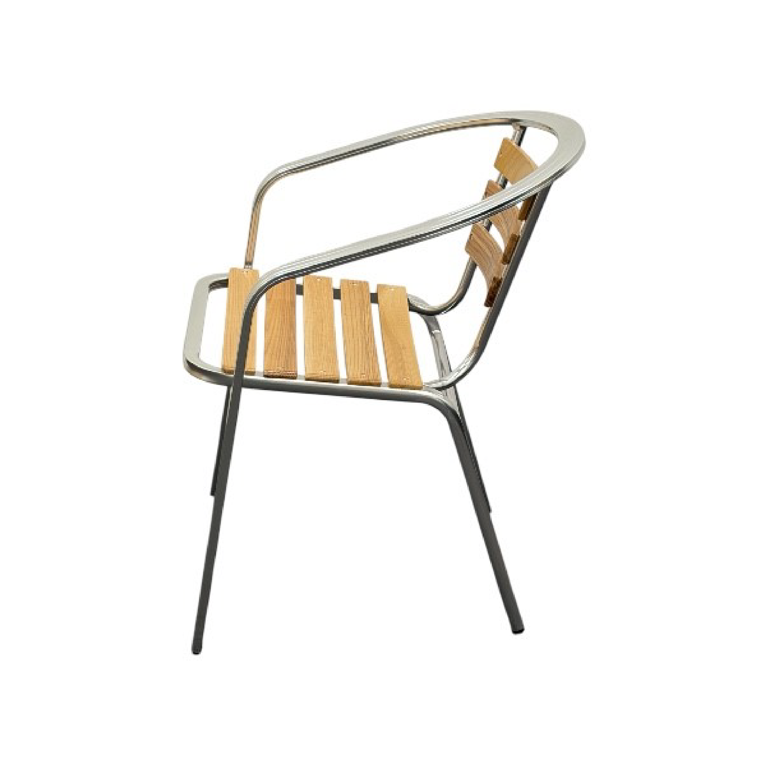 Ash & Aluminium Stacking Armchair - Side View