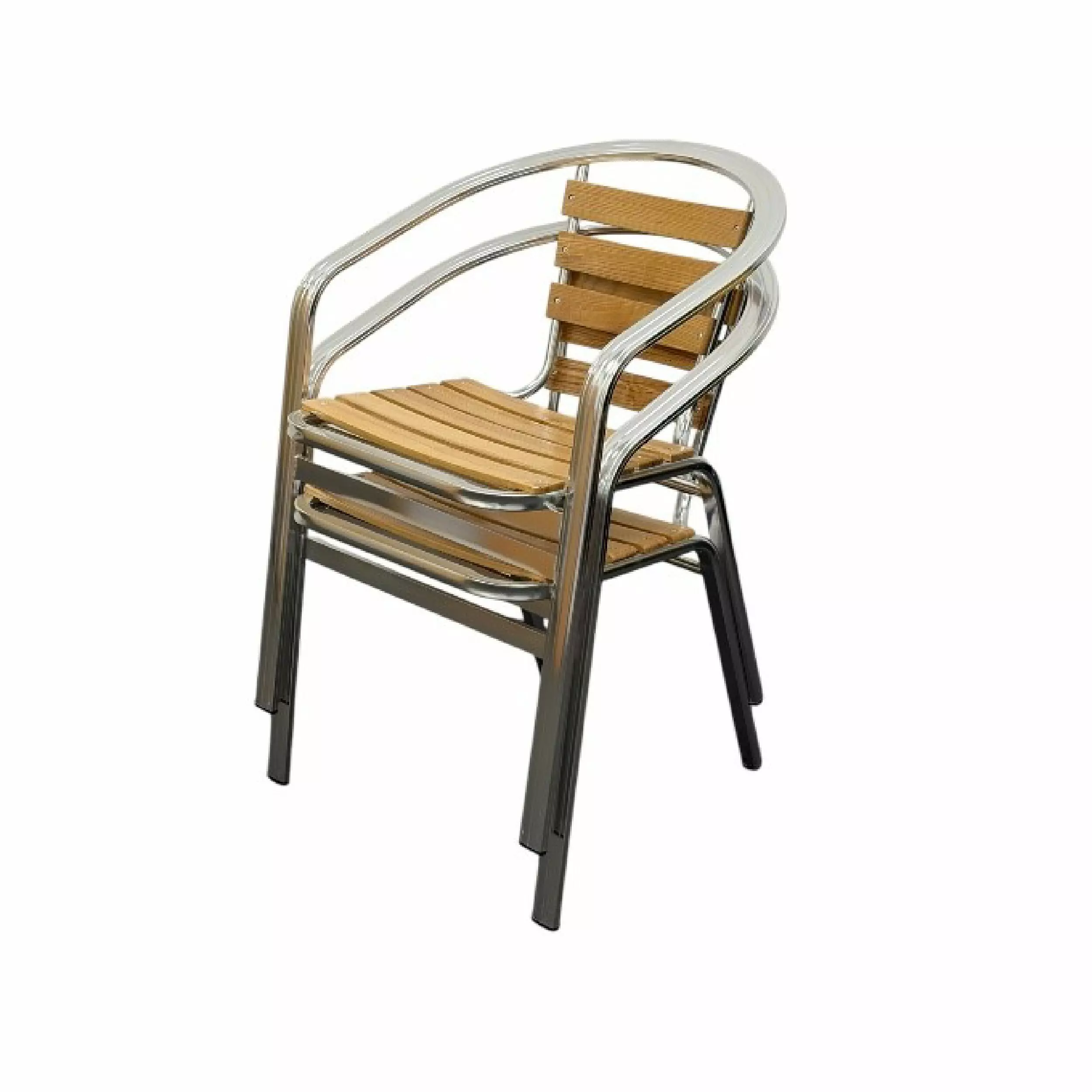 Ash & Aluminium Stacking Armchair - Stacking