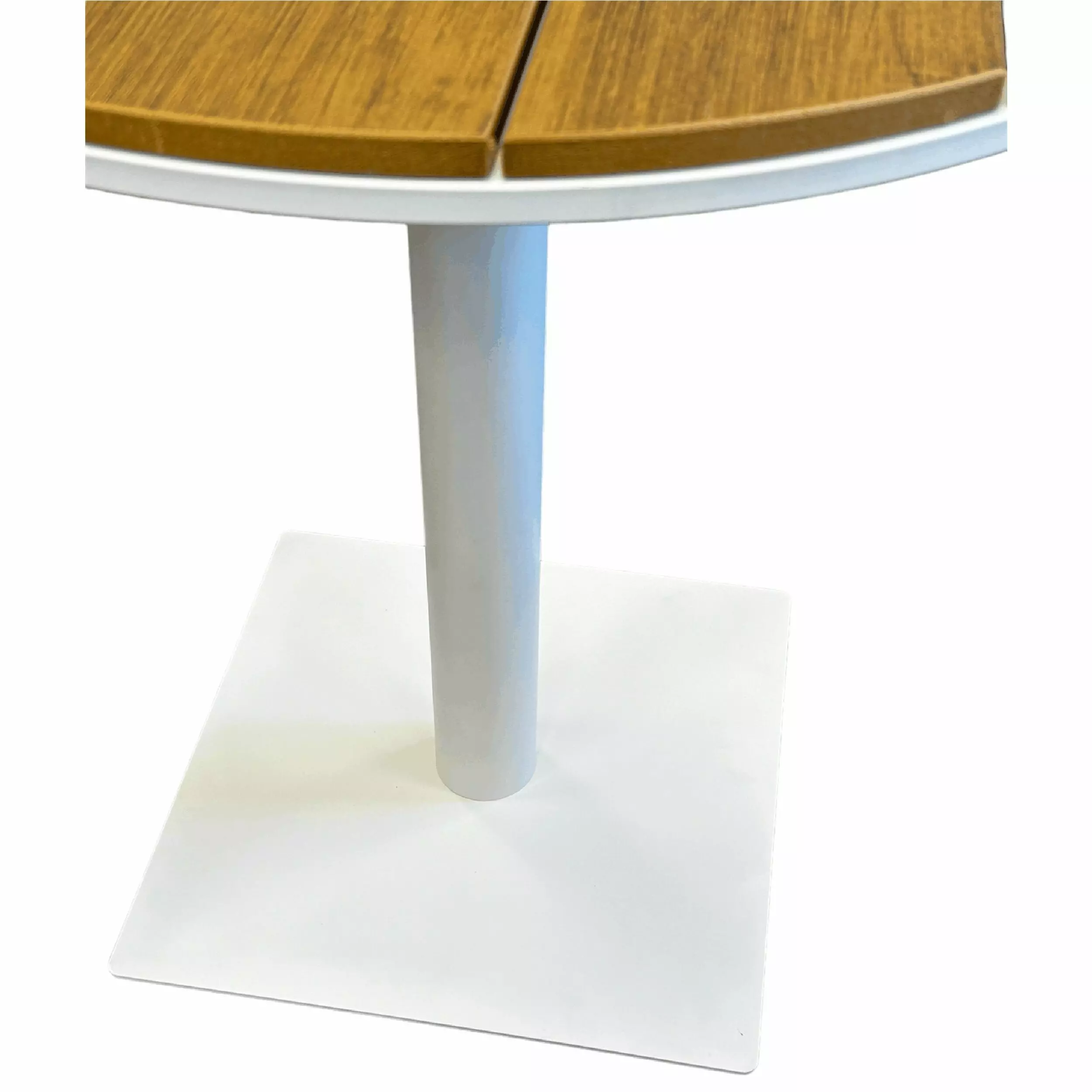 White Round Bistro Table - Base Close Up