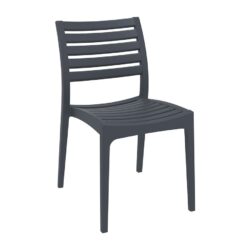Dark Grey Zeus Stackable Chair for Indoor or Outdoor Use, Polypropylene Armchair, Commercial Furniture, Hospitality Furniture