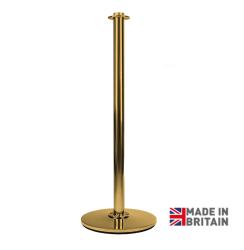 Brass Effect Cafe Barrier Post, Brass Finish Cafe Barrier Post, Brass Anodised Cafe Barrier Post, Metallic finish Café Barrier Posts, Metal finish Café Barrier Posts, Brass Café Barriers, Heavy Duty Café Barrier Post, Cafe Windbreak