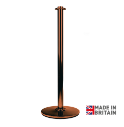 Copper Effect Cafe Barrier Post, Copper Finish Cafe Barrier Post, Copper Anodised Cafe Barrier Post, Metallic finish Café Barrier Posts, Metal finish Café Barrier Posts, Copper Café Barriers, Heavy Duty Café Barrier Post, Cafe Windbreak