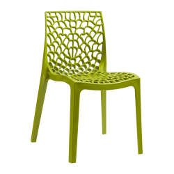Flora Stackable Chair in Green, Commercial Furniture, Restaurant Furniture, Hospitality Furniture, Outdoor Furniture, Indoor Furniture, Plastic Finish Chair, Patterned Chair