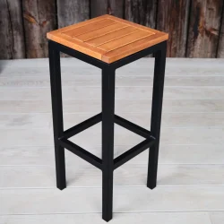 Outdoor Furniture - Thetford Bar Stool, Indoor & Outdoor Use, Commercial Furniture, Hospitality Furniture, Metal and Wooden Commercial Bar Stool