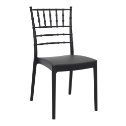 Empress Stackable Chair in Black, Commercial Furniture, Restaurant Furniture, Hospitality Furniture, Outdoor Furniture, Indoor Furniture, Plastic Chair