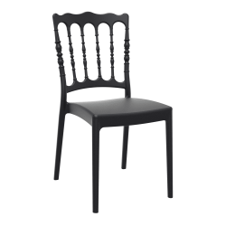 Emperor Stackable Chair in Black, Commercial Furniture, Restaurant Furniture, Hospitality Furniture, Outdoor Furniture, Indoor Furniture, Plastic Chair, Wedding Furniture