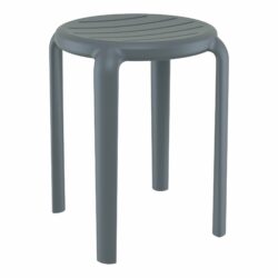 Hardy Low Stackable Stool in Dark Grey, Commercial Furniture, Restaurant Furniture, Hospitality Furniture, Outdoor Furniture, Indoor Furniture, Metal Stool