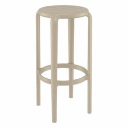 Hardy High Stackable Stools in Taupe, Commercial Furniture, Restaurant Furniture, Hospitality Furniture, Outdoor Furniture, Indoor Furniture, Metal Stool